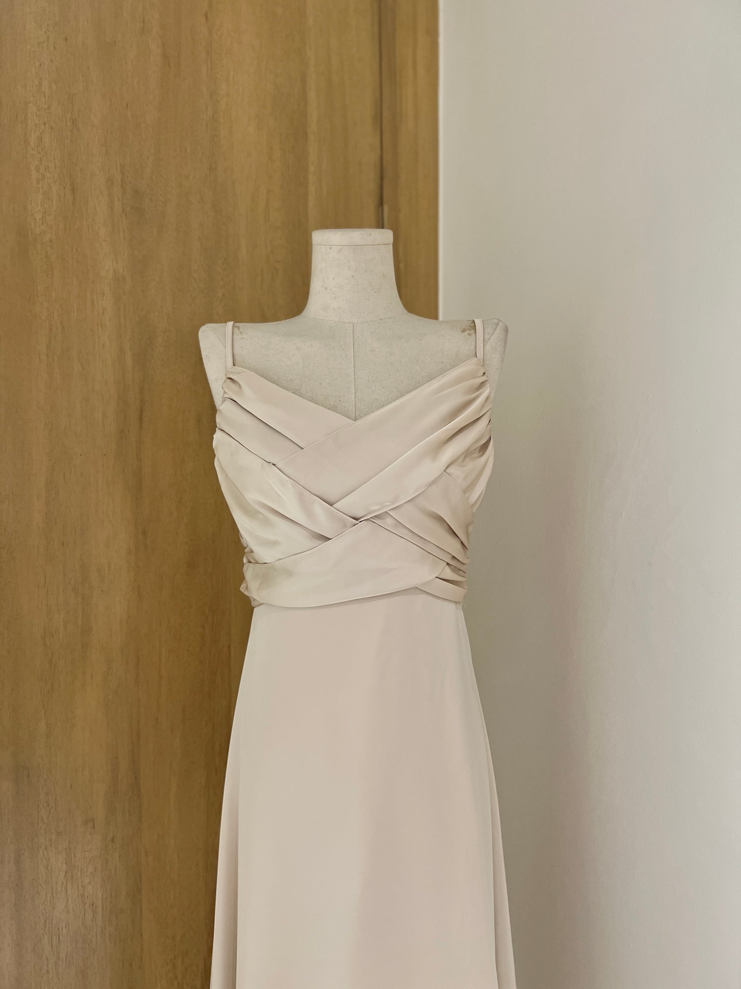 YULIA Midi Silk Dress (CHAMPAGNE)