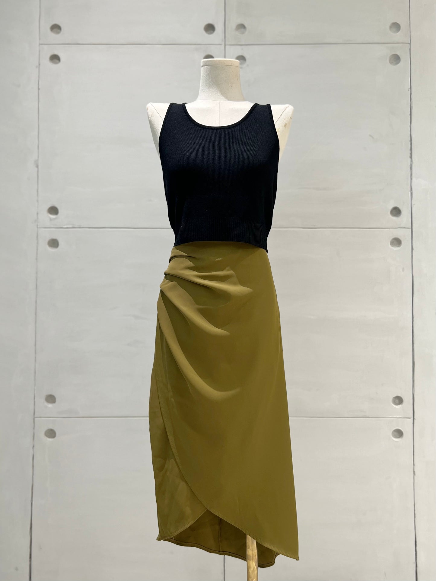 QUINCY Ruched Asymmetrical Skirt