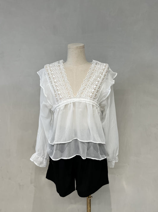 RIA Lace Sheer Blouse