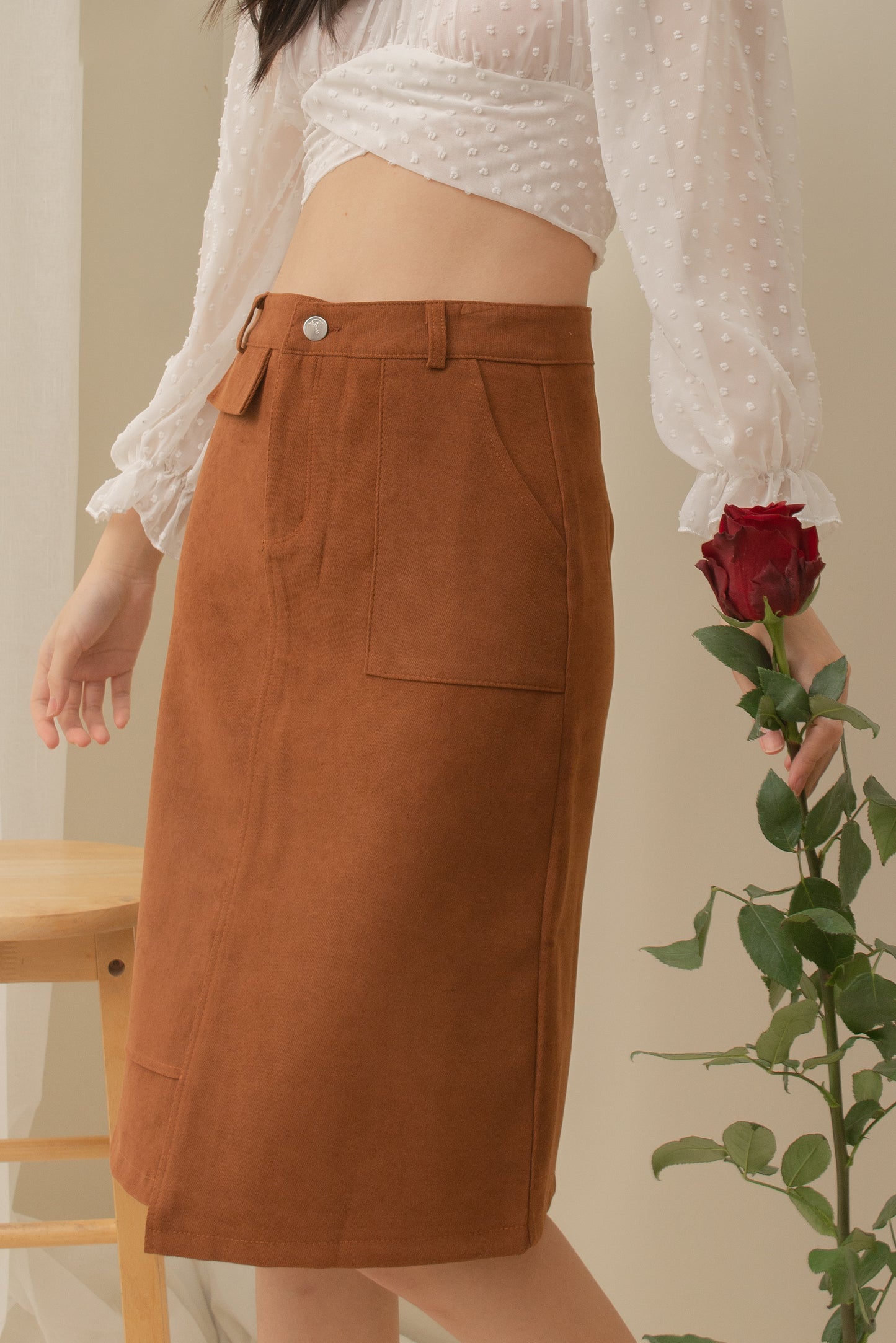 GRACE Suede Midi Skirt (Color Options)