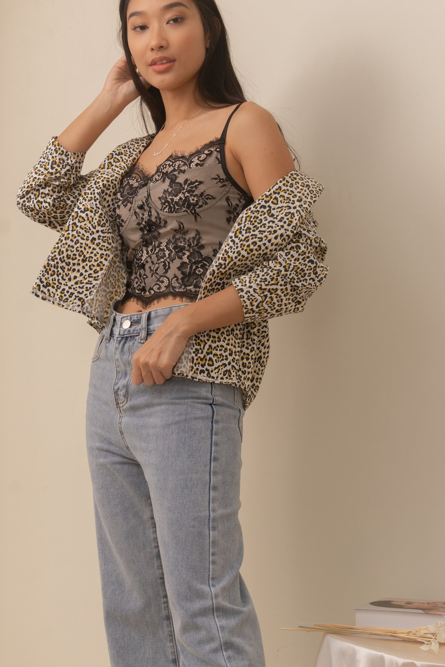 COLLIE Animal Print Jacket Cover-Up