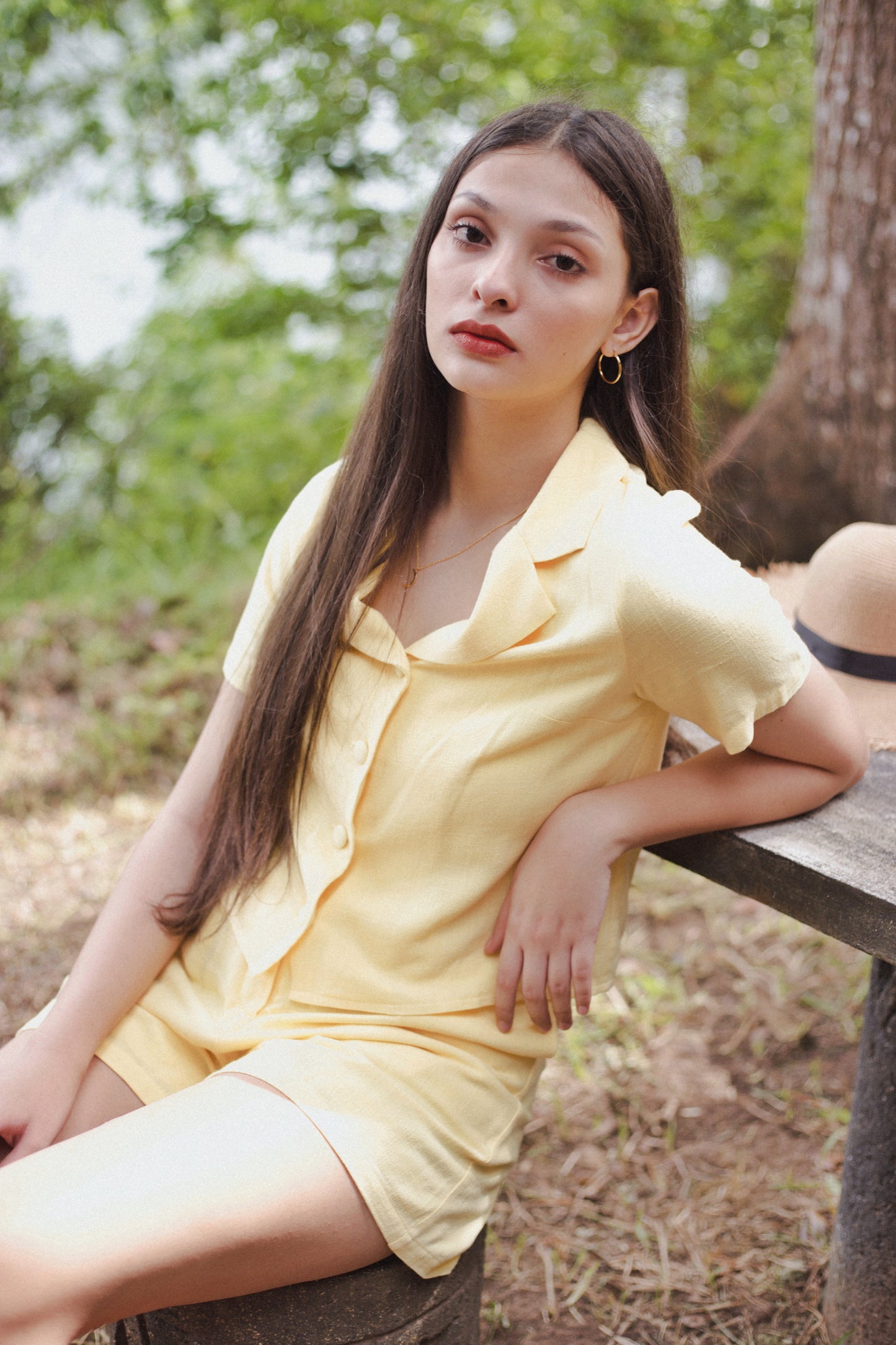 TBDA: Afternoon Tea Time Coordinates: Collared Buttondown & Belted Shorts - Lemon Yellow