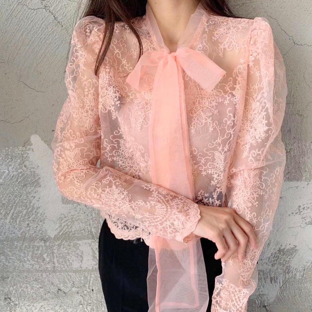 BELEN Lace Bow Top
